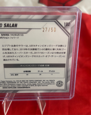 Mohamed Salah TOPPS UCL /50 Raw Mint