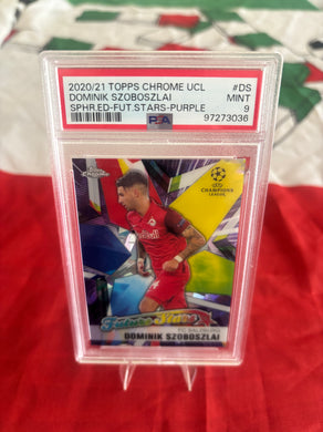 Dominik Szoboszlai TOPPS CHROME FUTURE STARS Sapphire UCL PSA 9 /25 POP 2